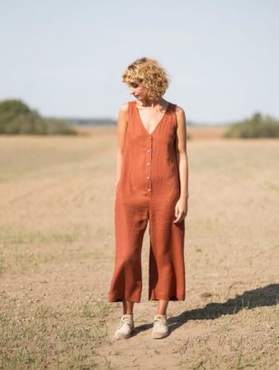 Sleeveless wide leg linen jumpsuit | Jumpsuits | Sustainable clothing | OffOn clothing