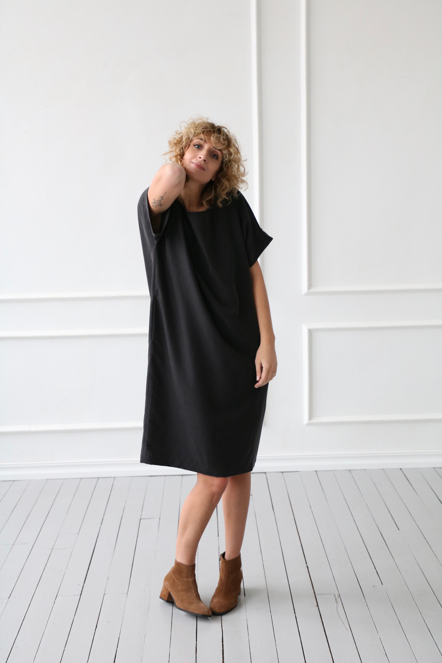 Cocoon style loose fit dress – OffOn
