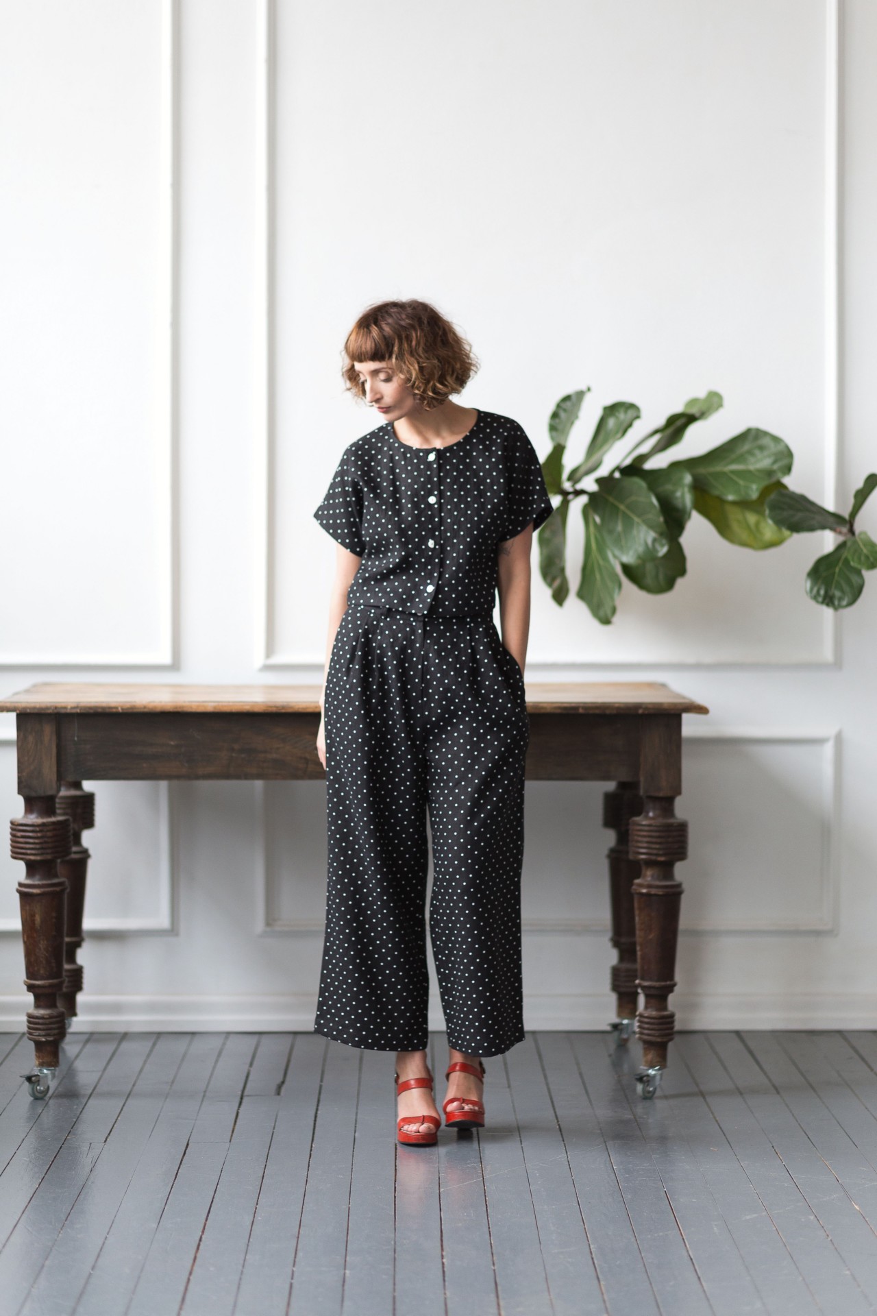 Linen Culottes In Polka Dots – OffOn