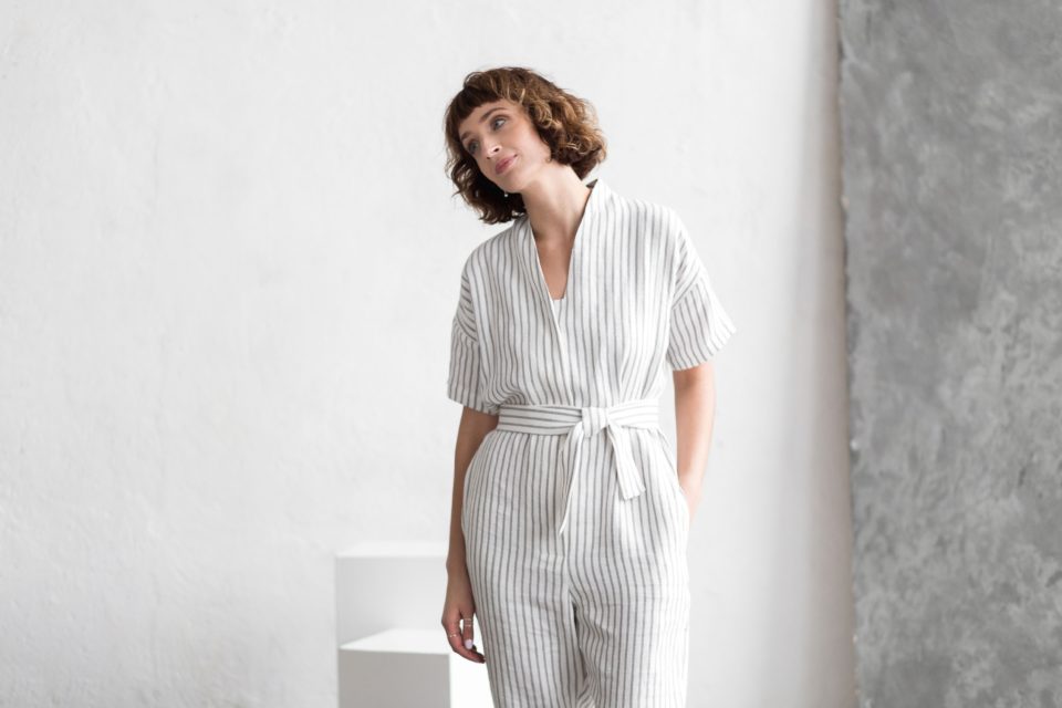 Short Sleeve Linen Jumpsuit | Jumpsuits | Sustainable clothing | OffOn clothing