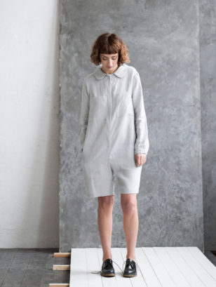 Linen Peter Pan Collar Playsuit | Jumpsuits | Sustainable clothing | OffOn clothing