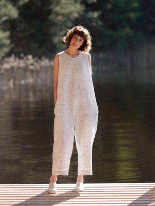 Oversized sleeveless linen jumpsuit | Jumpsuits | Sustainable clothing | OffOn clothing