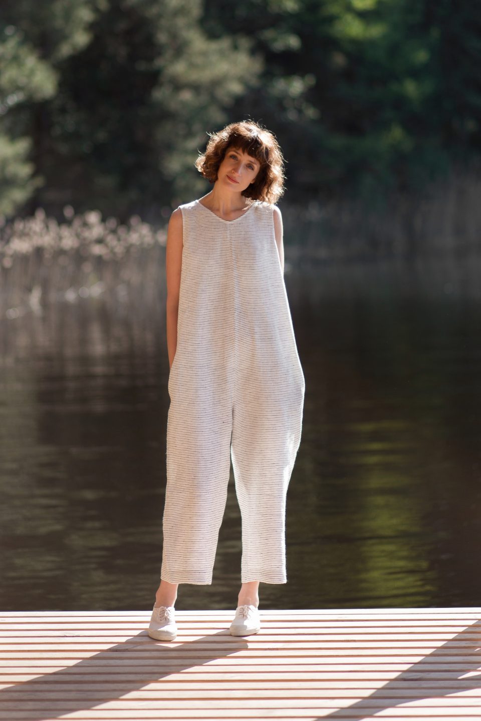 Oversized sleeveless linen jumpsuit | Jumpsuits | Sustainable clothing | OffOn clothing