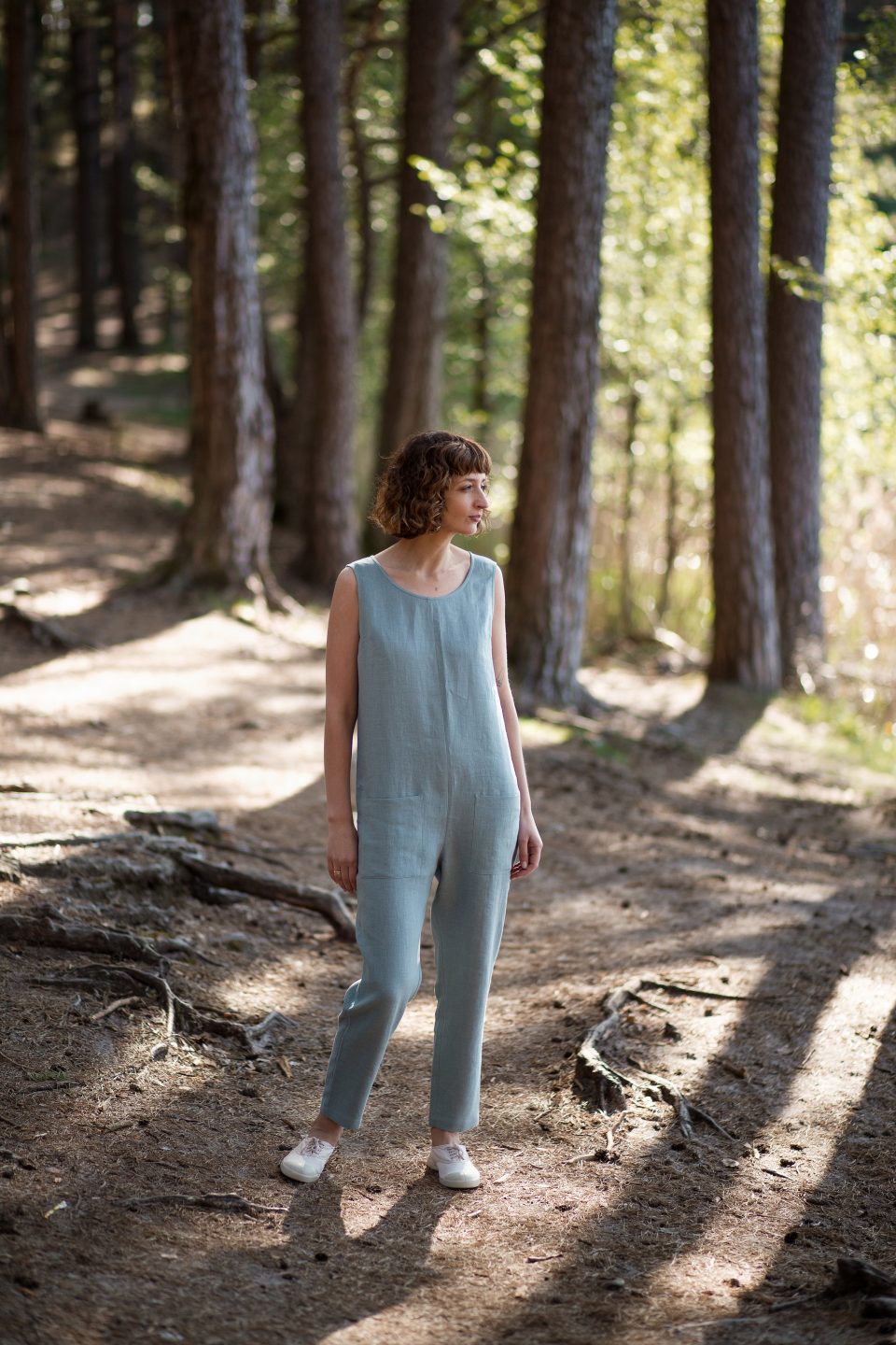 Classic cut sleeveless linen jumpsuit | Jumpsuits | Sustainable clothing | OffOn clothing