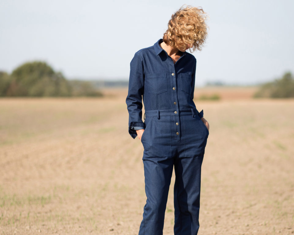 Long sleeve relaxed fit denim coverall | Jumpsuits | Sustainable clothing | OffOn clothing