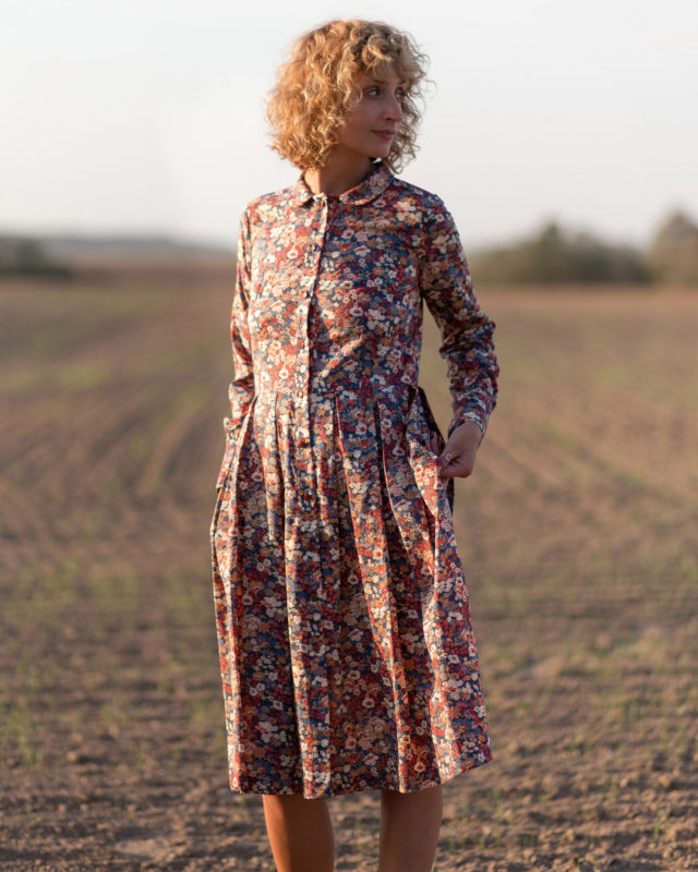 Floral print long sleeve dress in Tana Lawn cotton – OffOn