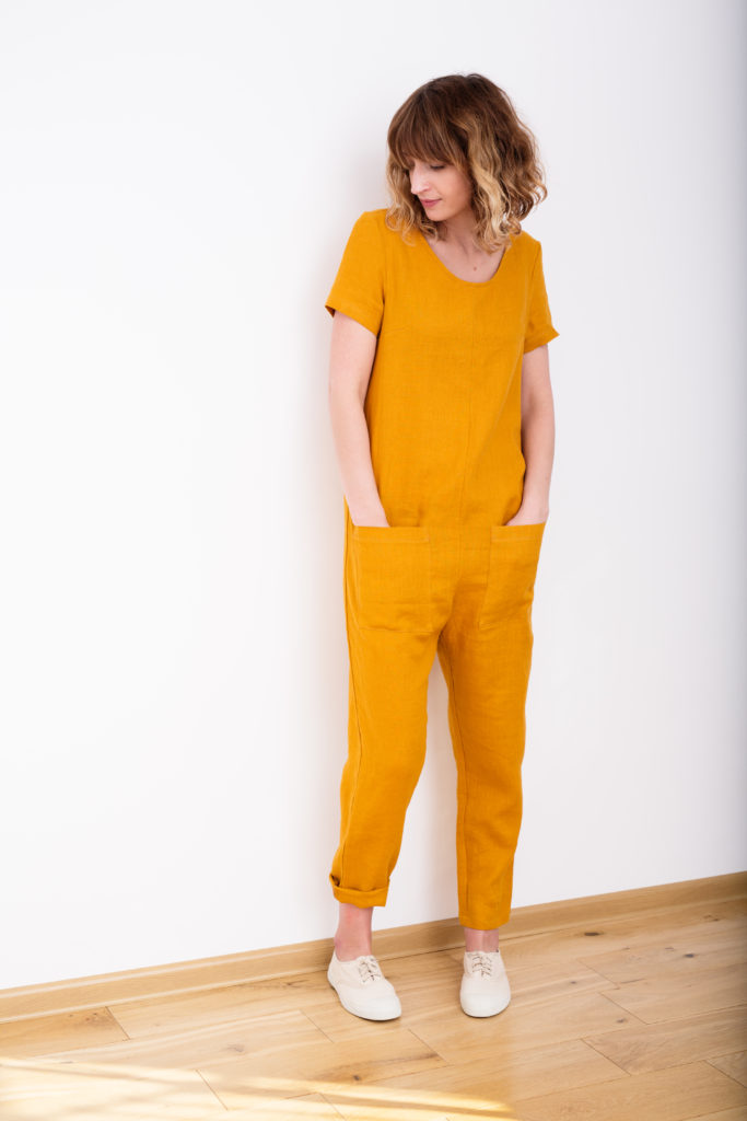 Classic short sleeve linen jumpsuit – OffOn