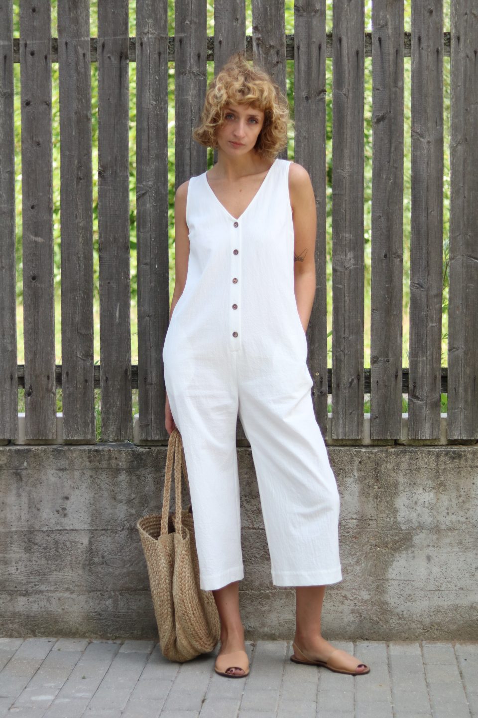 Sleeveless Cotton Overall | Jumpsuits | Sustainable clothing | OffOn clothing