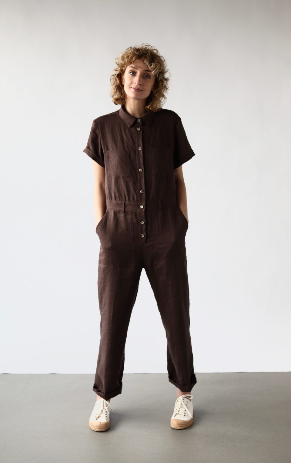 Linen patch pockets coverall jumpsuit | Jumpsuit | Sustainable clothing | OffOn clothing