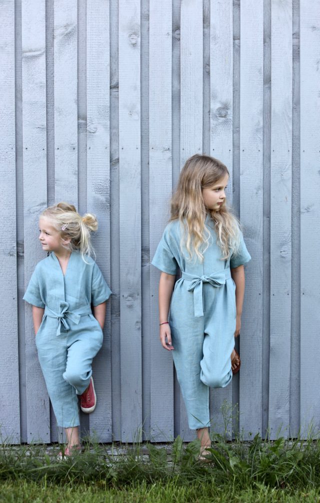 Girls linen kimono-style jumpsuit – OffOn