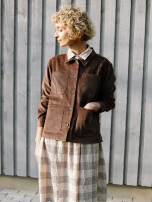 Needlecord boxy fit point collar jacket | Jacket | Sustainable clothing | OffOn clothing
