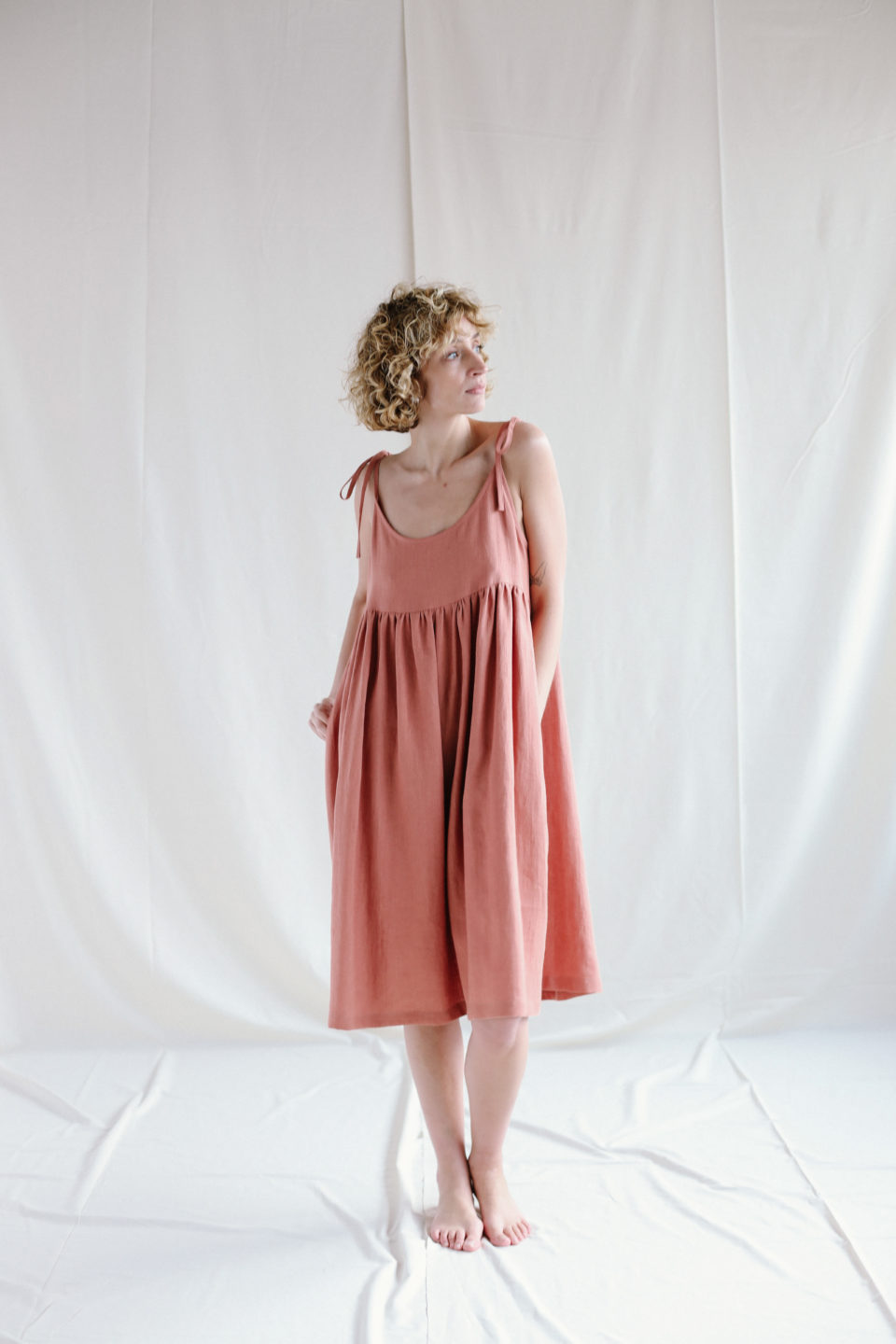 Tie Strap Linen Sundress | Dress | Sustainable clothing | OffOn clothing