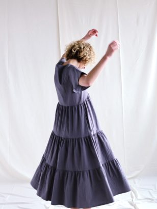 Loose ruffle Maxi cotton dress | Dress | Sustainable clothing | OffOn clothing