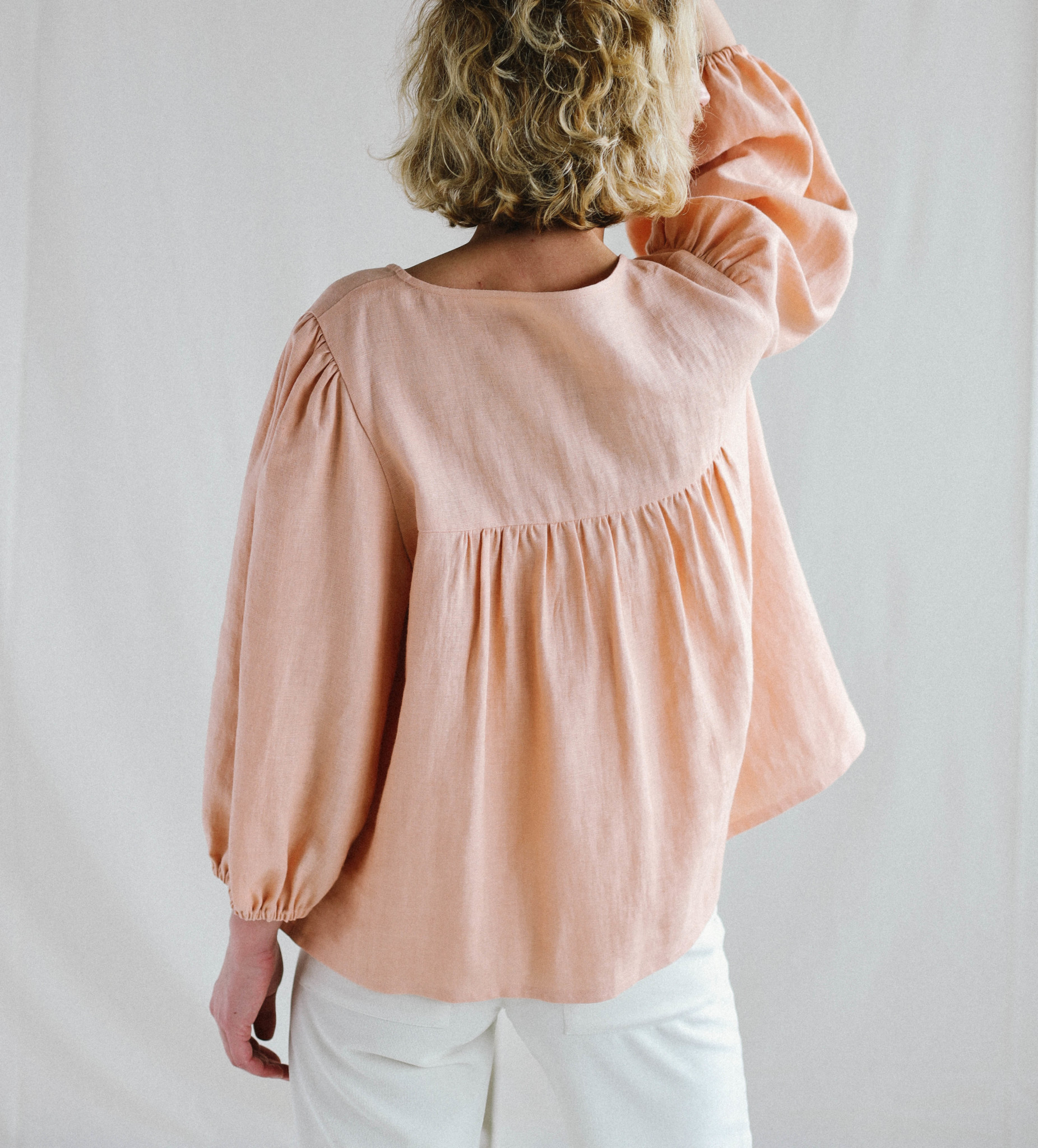 Linen puff sleeve top – OffOn