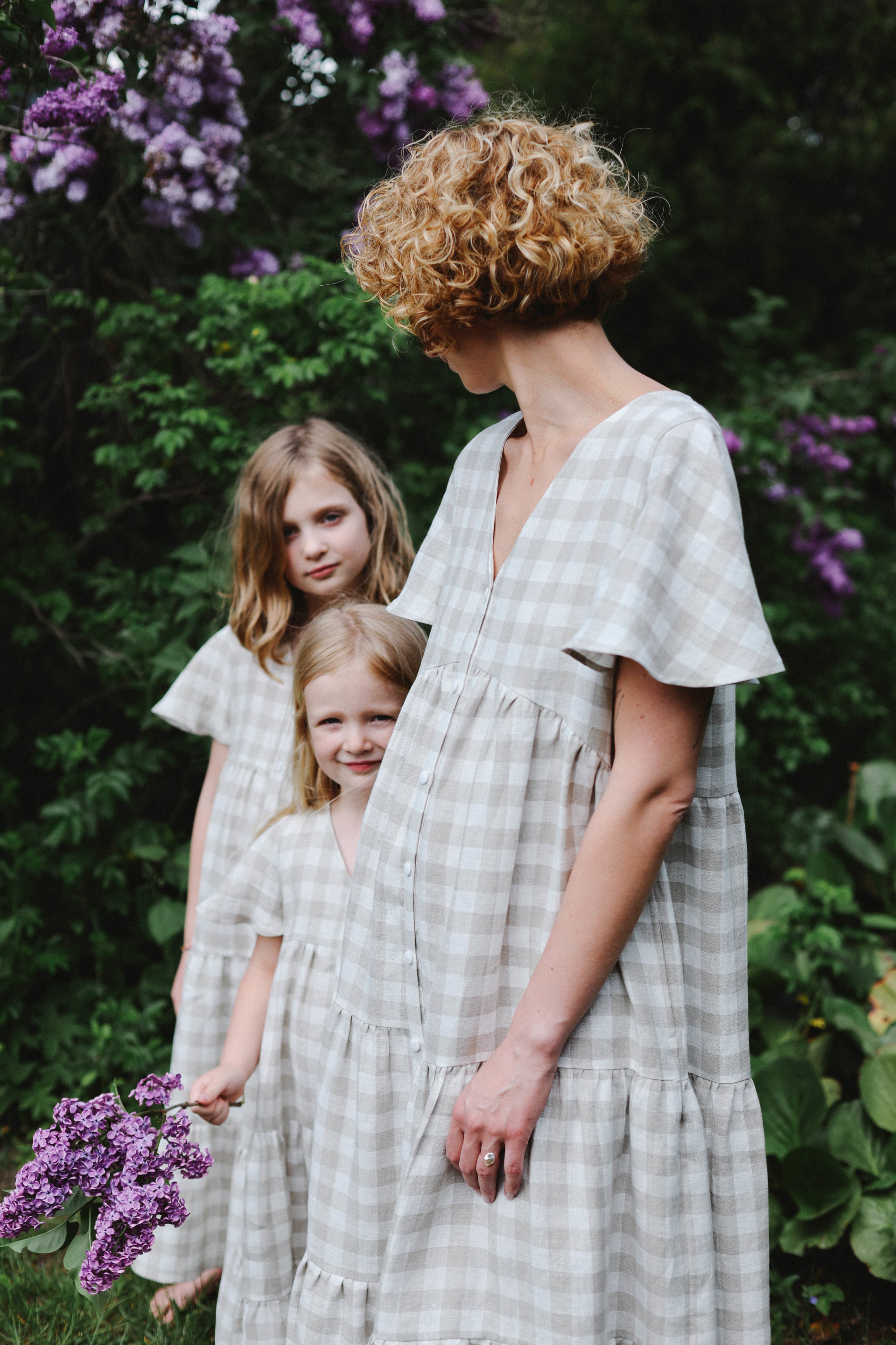 Linen mommy and me checkered dress – OffOn