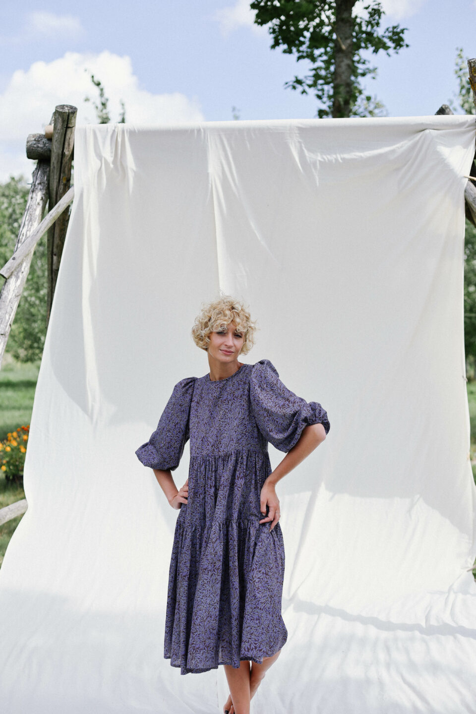 Floral tana lawn cotton swingy dress WILLOW WALK | Dress | Sustainable clothing | OffOn clothing