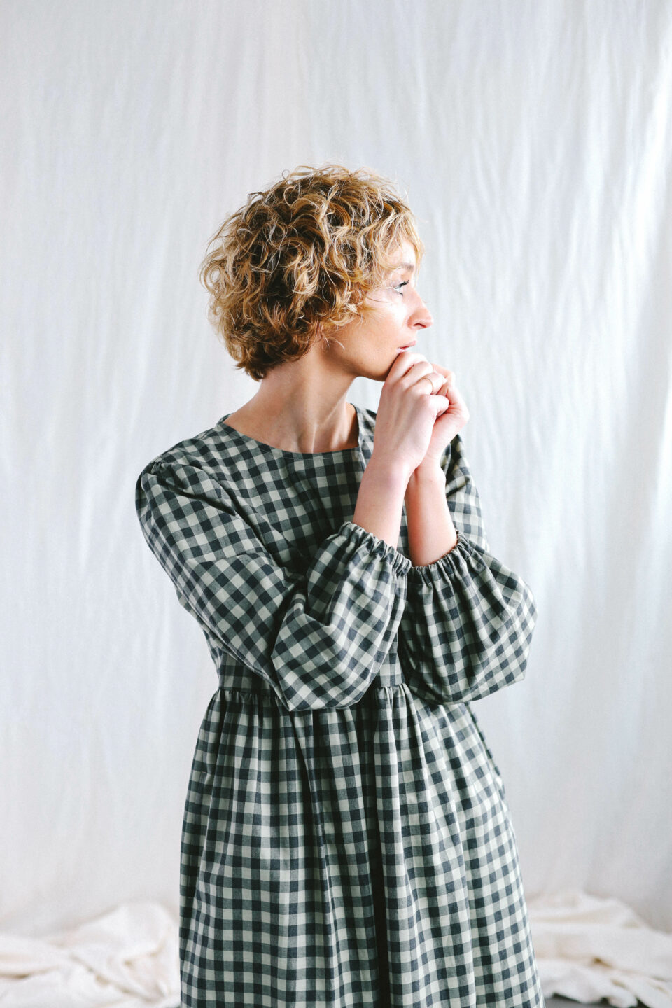 Gingham organic cotton dress Emma | Dress | Sustainable clothing | OffOn clothing