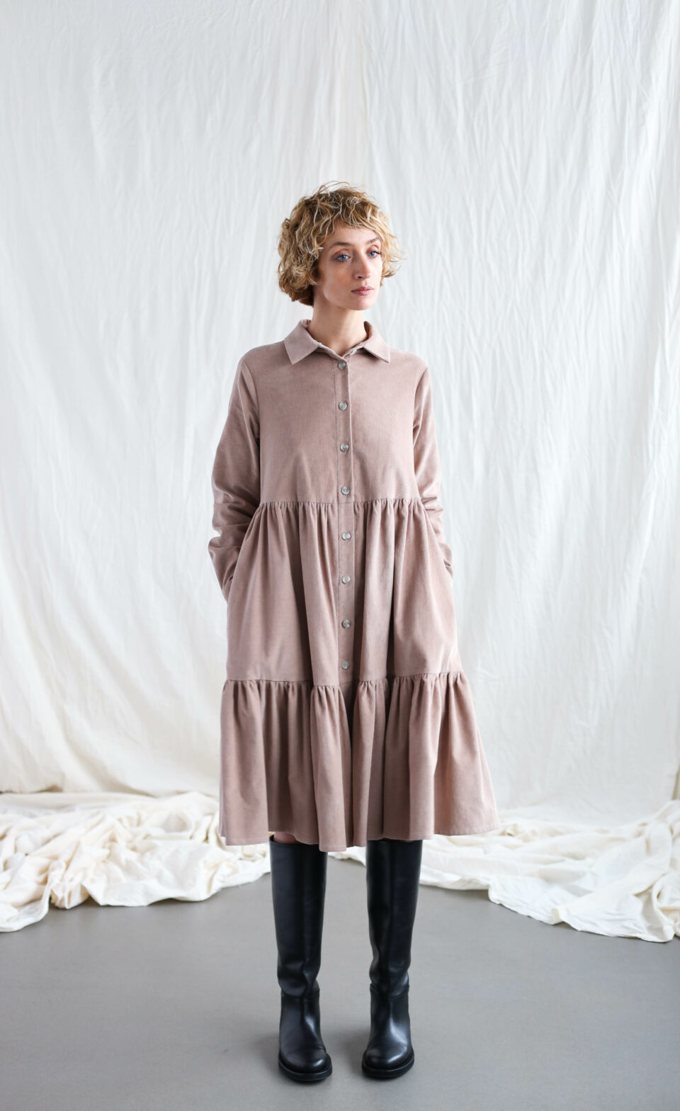 Needlecord shirtdress LOUISE | Dress | Sustainable clothing | OffOn clothing