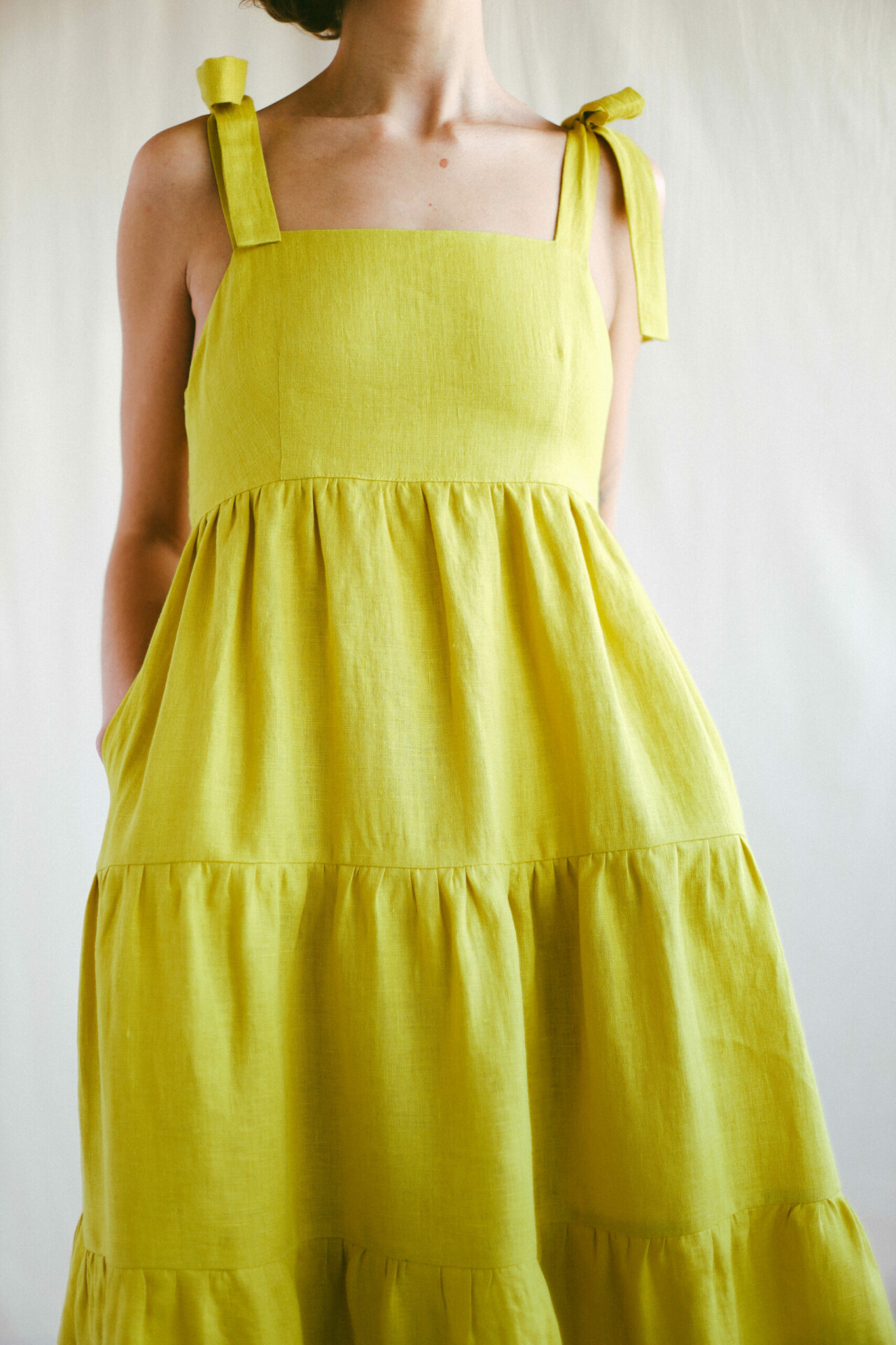 Tiestrap linen dress BLANCHE OffOn