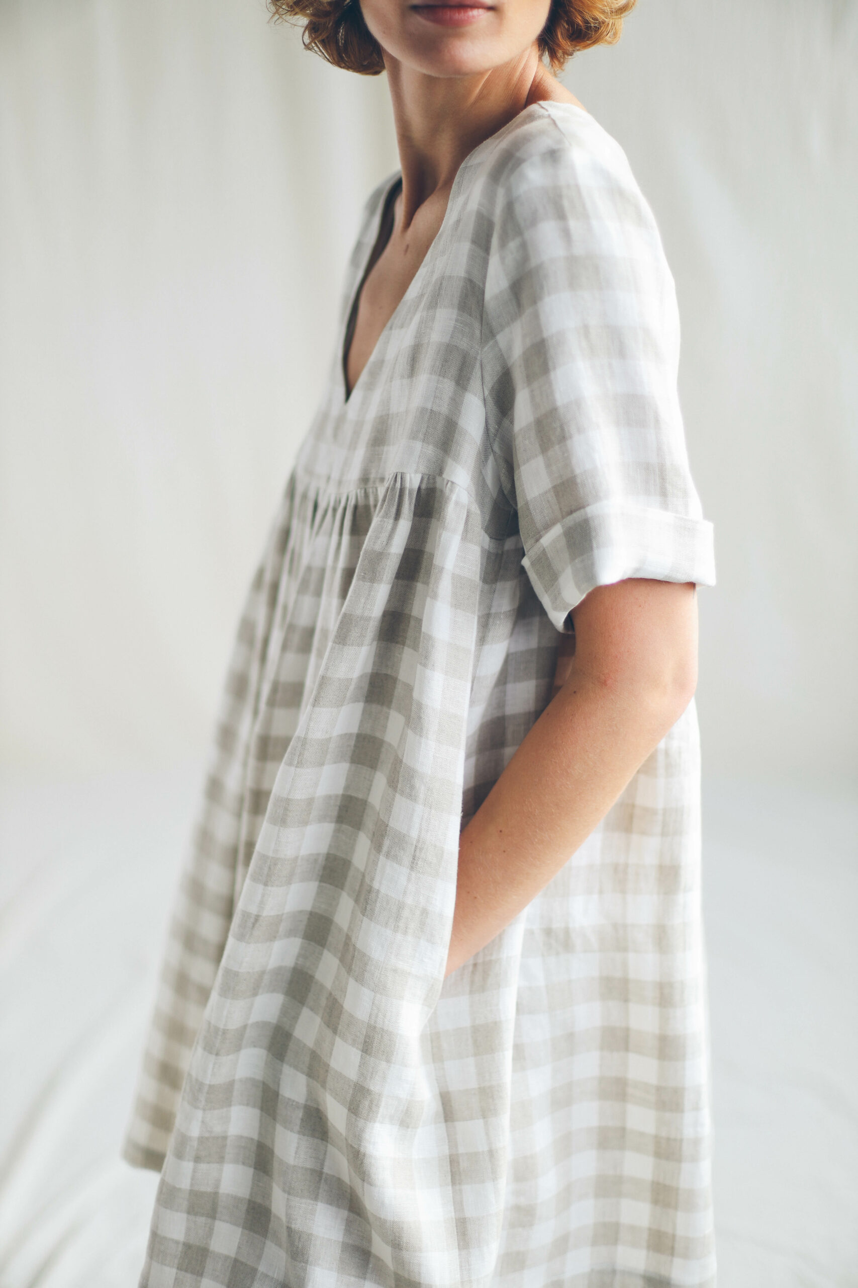 Onlcelle Life S L Smock Dress Barbados Cherry Checks Cloud D