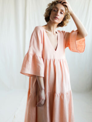Linen Tiered Dress ADELE | Dress | Sustainable clothing | OffOn clothing