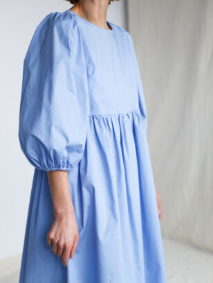 Empire waist sky blue cotton dress | Dress | Sustainable clothing | OffOn clothing