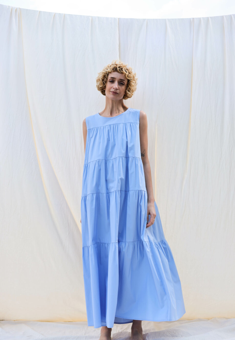 Sleveless Maxi cotton dress JULIE | Dress | Sustainable clothing | OffOn clothing