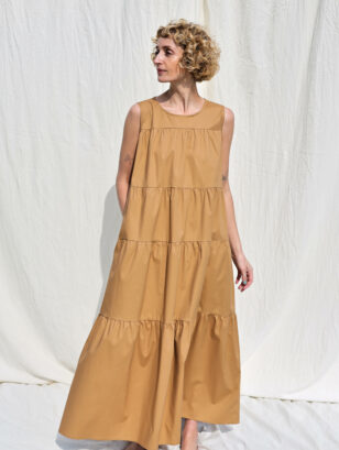 Tiered Maxi cotton dress JULIE | Dress | Sustainable clothing | OffOn clothing