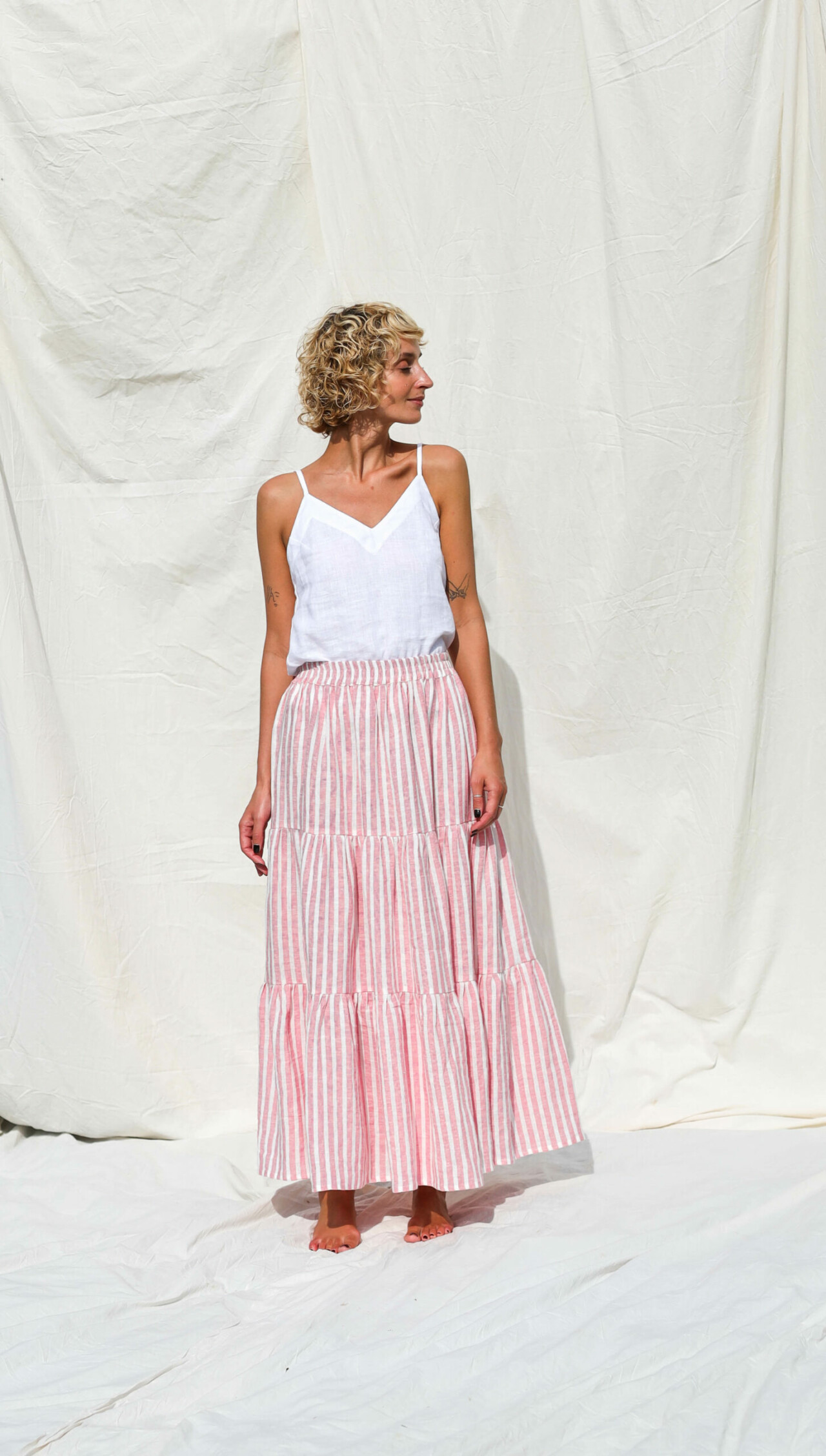 LINA TIERED SHIRRED WAIST SKIRT main image 0