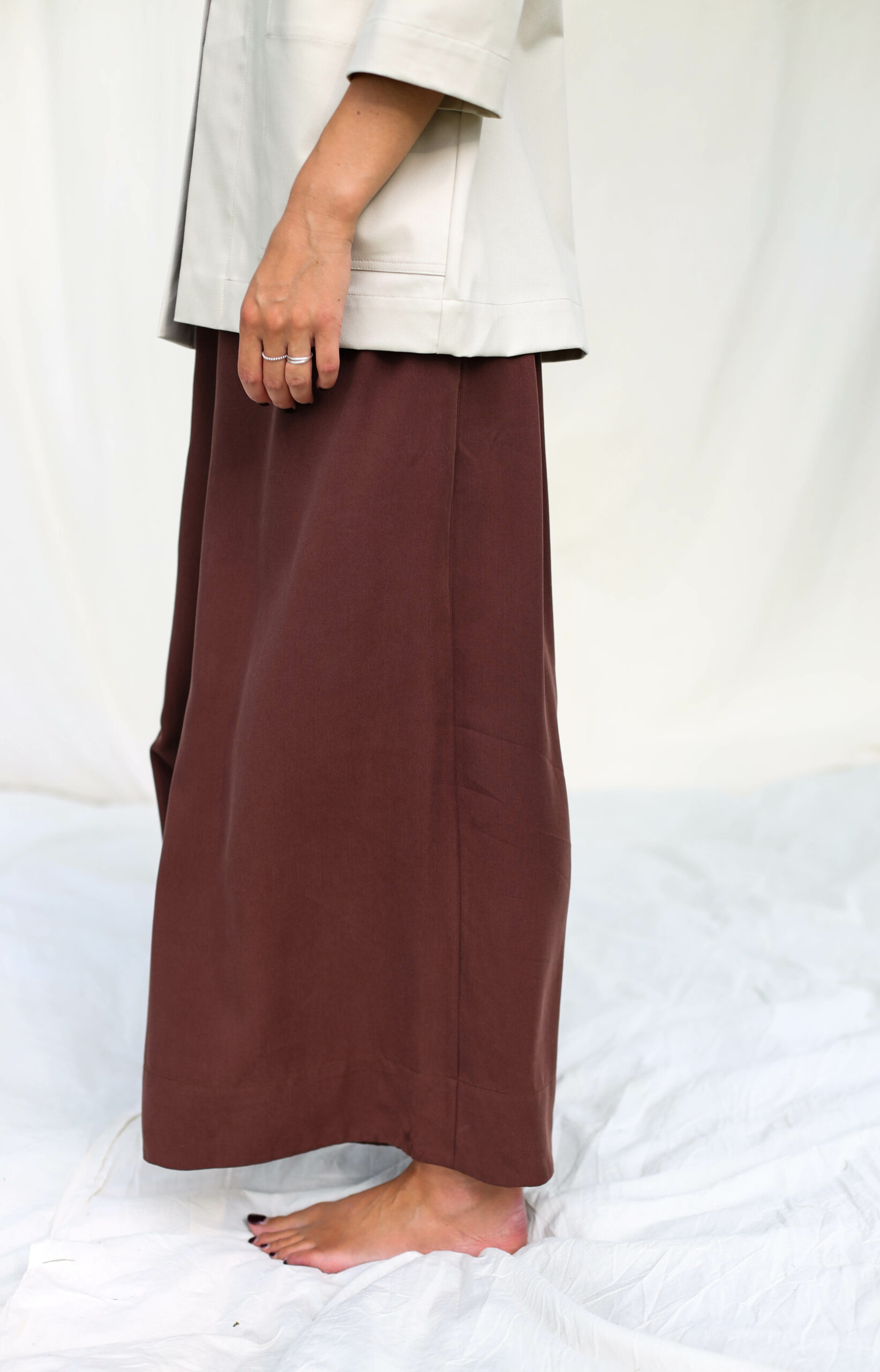 Tencel palazzo elasticated waist pants LOU – OffOn