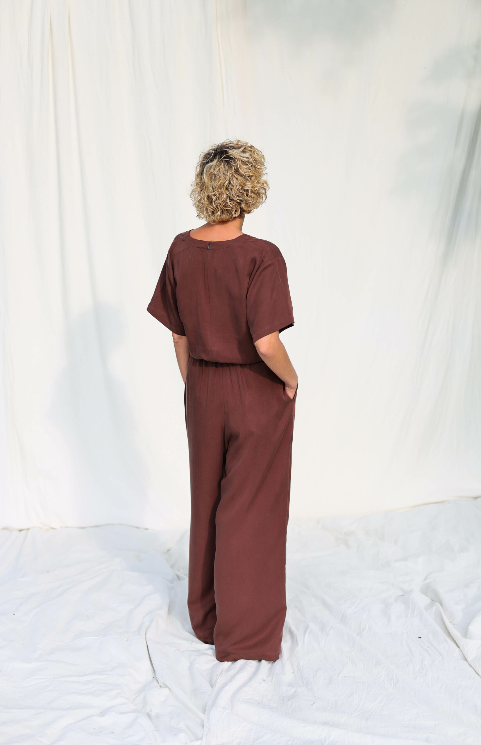 Loose fit tencel palazzo jumpsuit ROXANE – OffOn