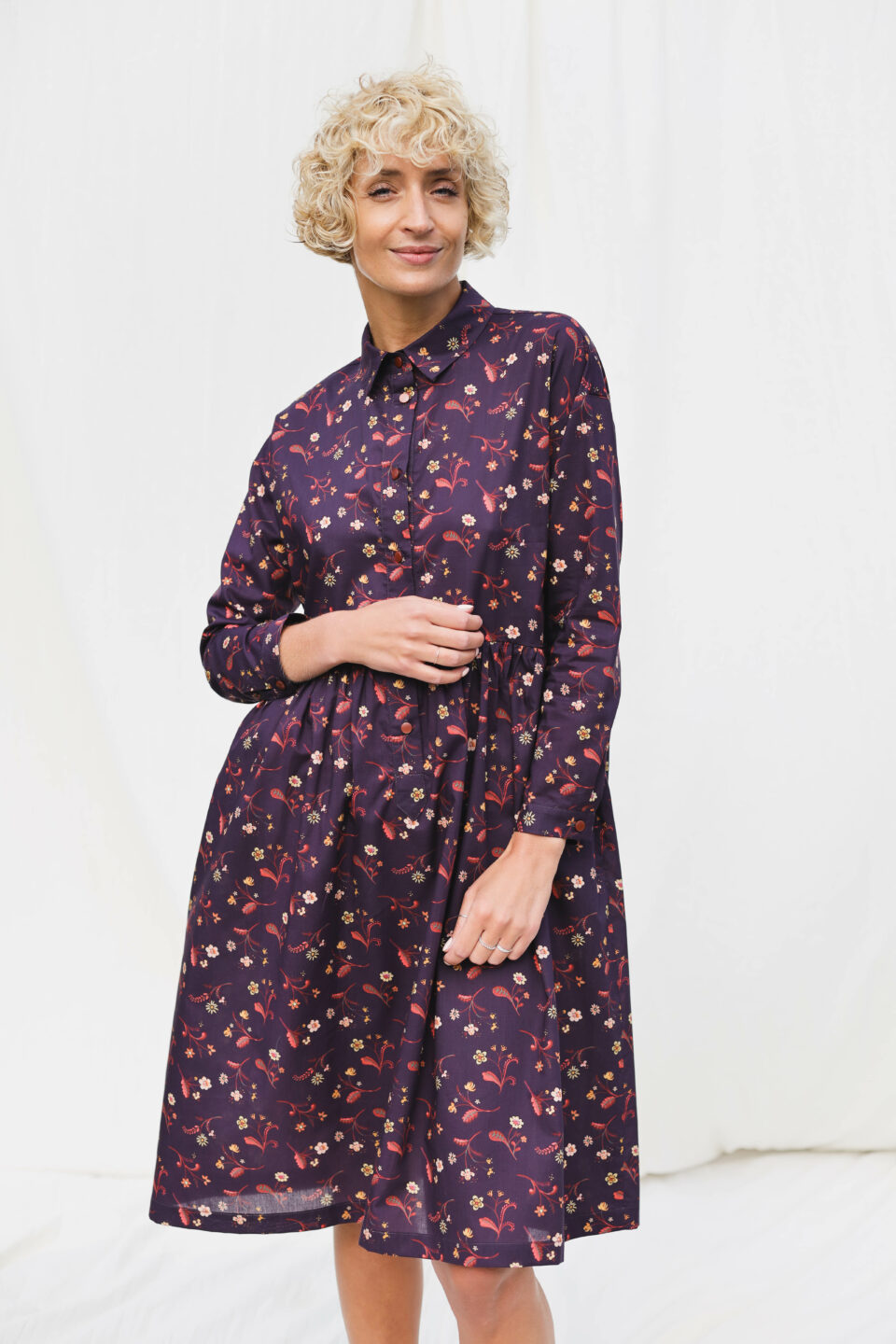 Floral loose silhouette shirtdress