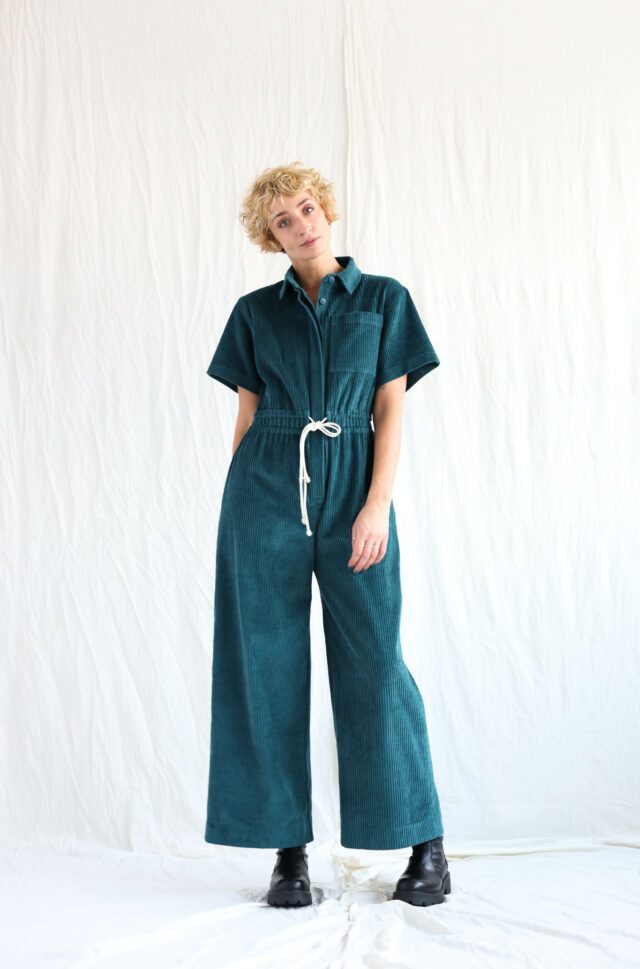 Short sleeve loose fit 6 wale cord jumpsuit LENNY – OffOn
