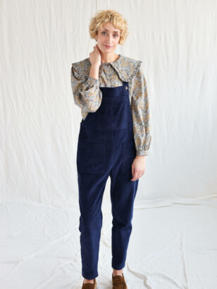Navy blue cord dungaree | Jumpsuit | Navy Blue | Sustainable clothing | OffOn clothing