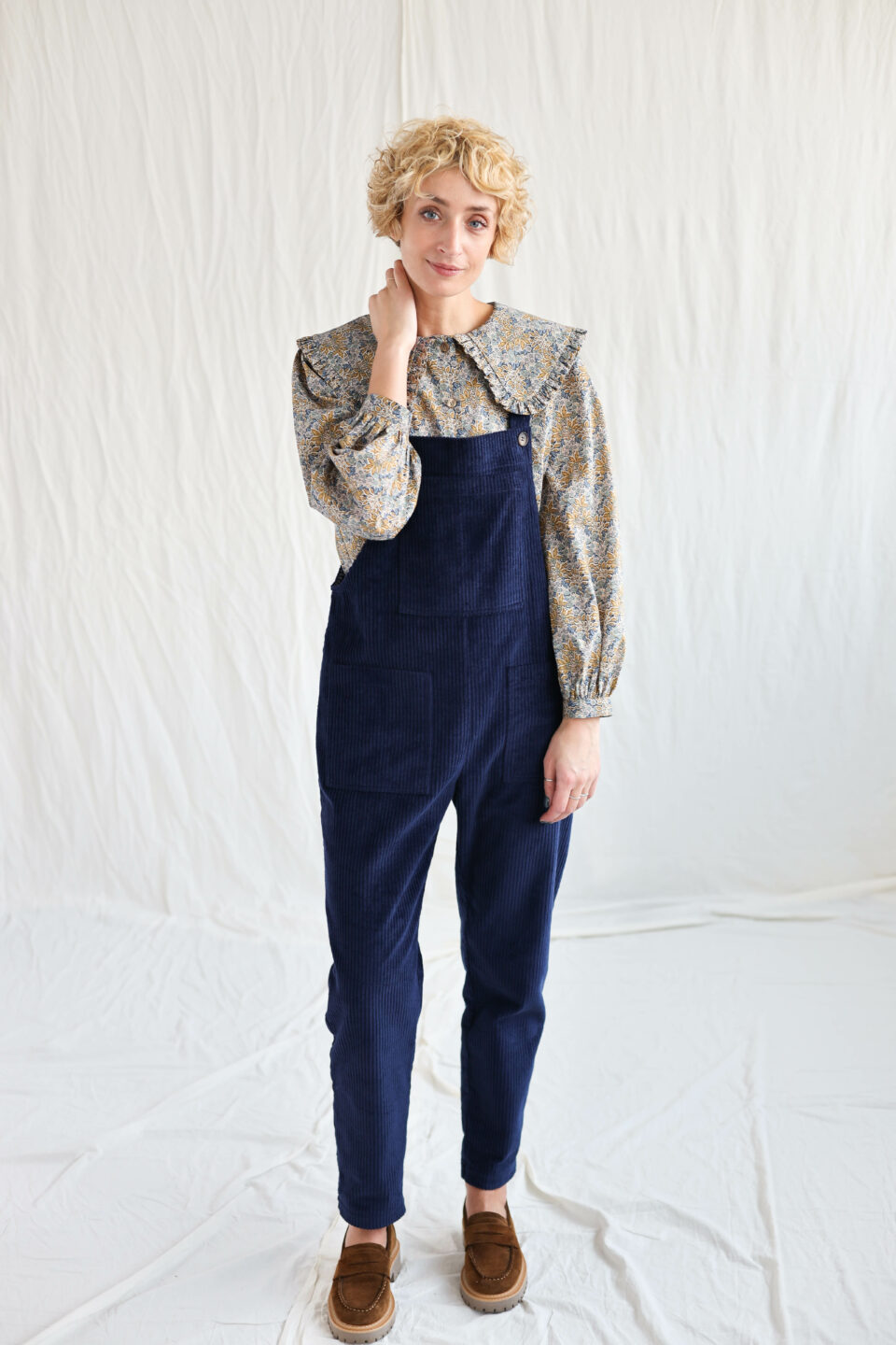 Navy blue cord dungaree | Jumpsuit | Navy Blue | Sustainable clothing | OffOn clothing