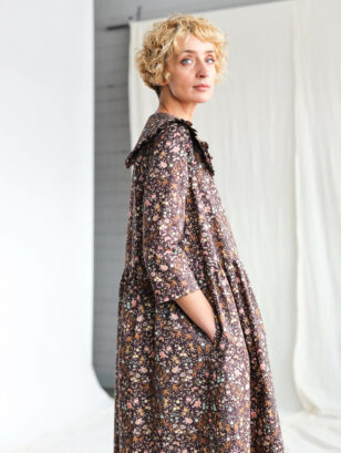 Elegant floral midi dress | Dress | Floral | Sustainable clothing | OffOn clothing