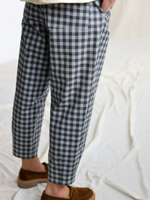 Boxy gingham trousers | Trousers | Sustainable clothing | OffOn clothing
