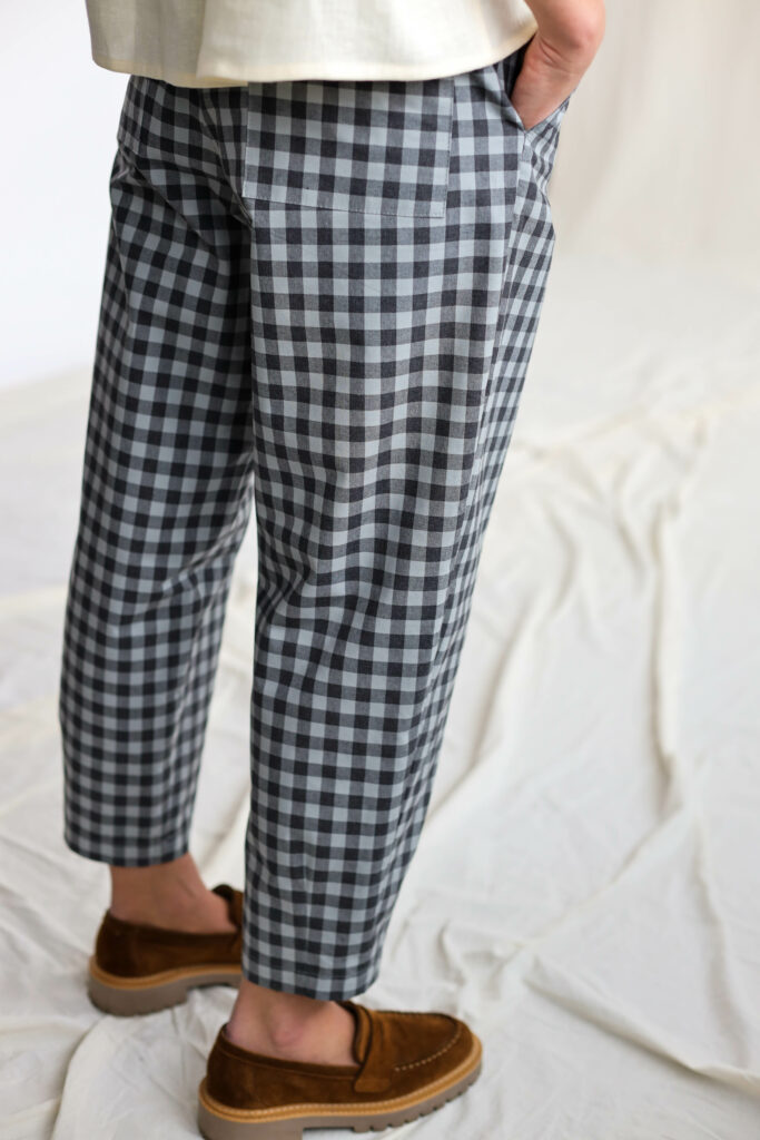 Boxy gingham trousers | Trousers | Sustainable clothing | OffOn clothing