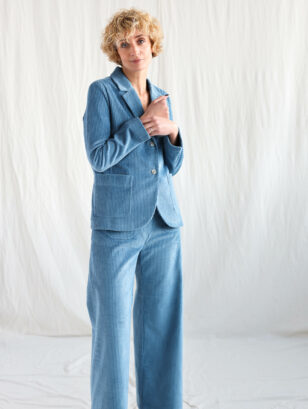 Elegant wide wale light blue cord suit | Suit | Light Blue | Sustainable clothing | OffOn clothing