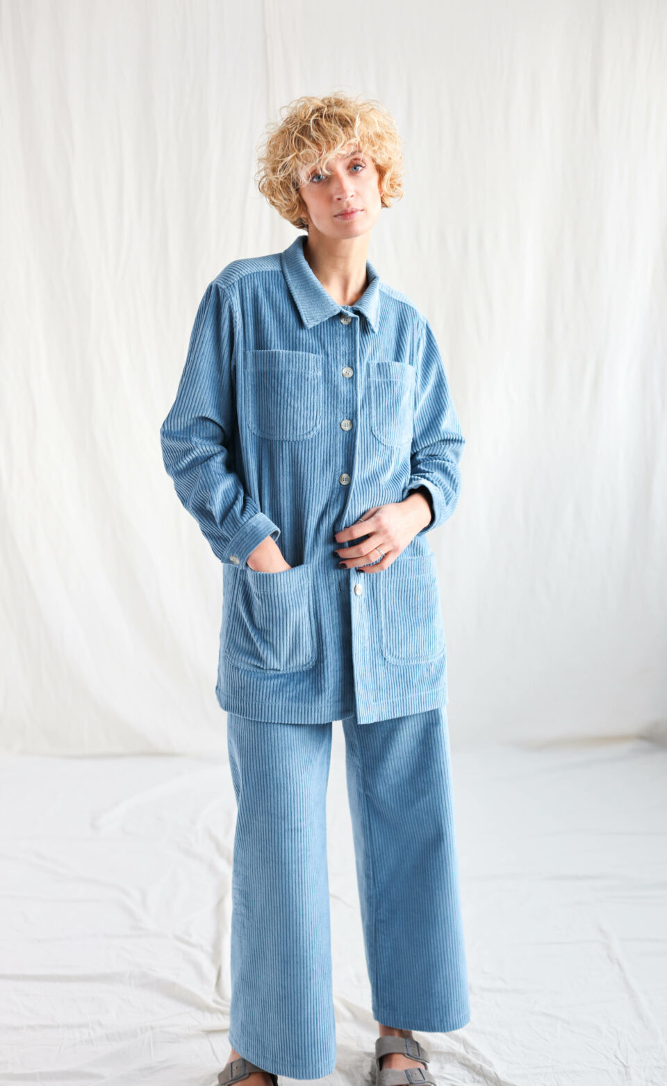Light blue workwear style cord jacket – OffOn