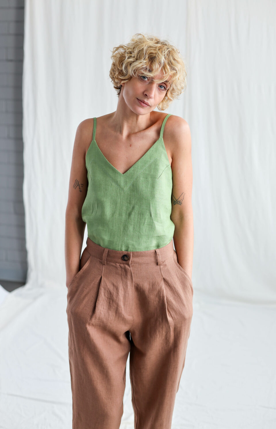 Foliage linen loose fit slip top | Tops | Foliage | Sustainable clothing | OffOn clothing