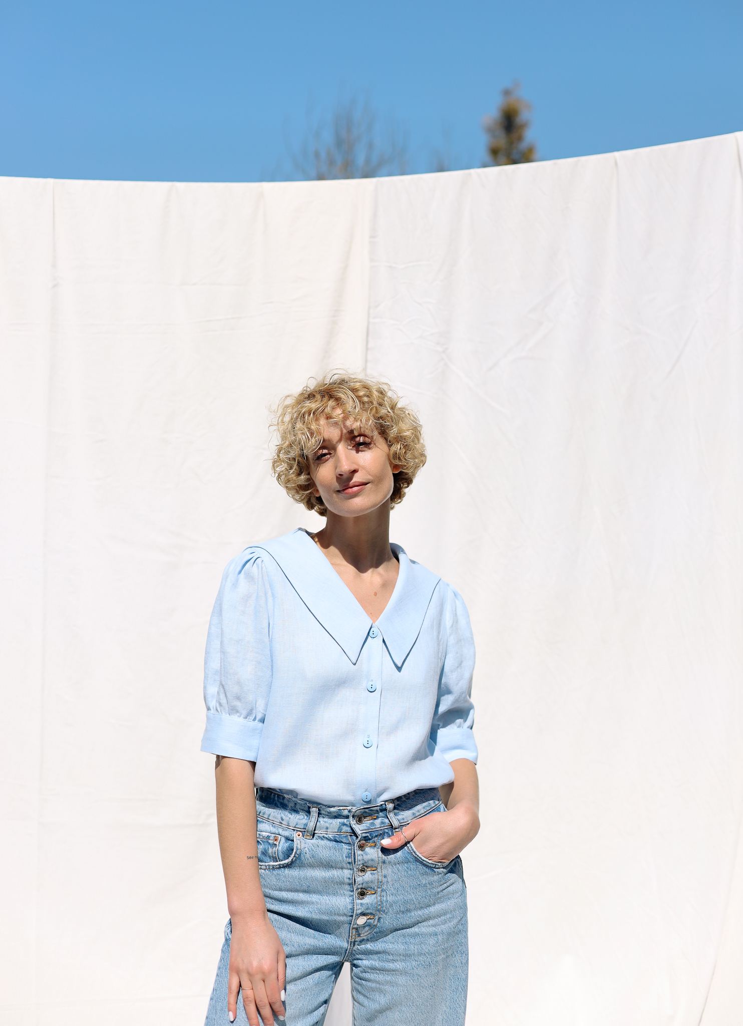 Linen Short Sleeve Shirts in Almost Apricot / OFFON CLOTHING -  Canada