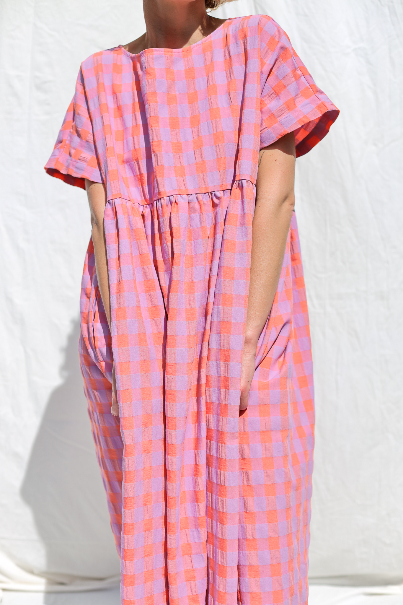 ワンピース RonHerman Checkered Seersucker Lap Dress 1T6A0243.jpg