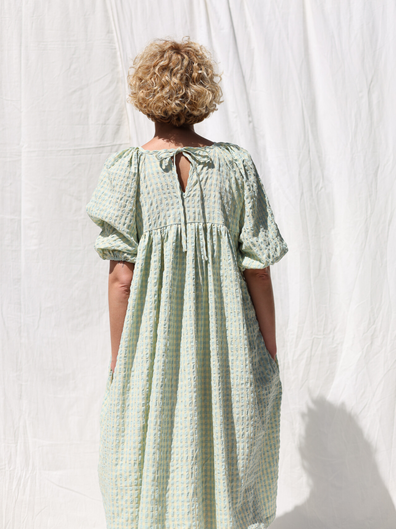 Seersucker raglan sleeve dress BELLE – OffOn