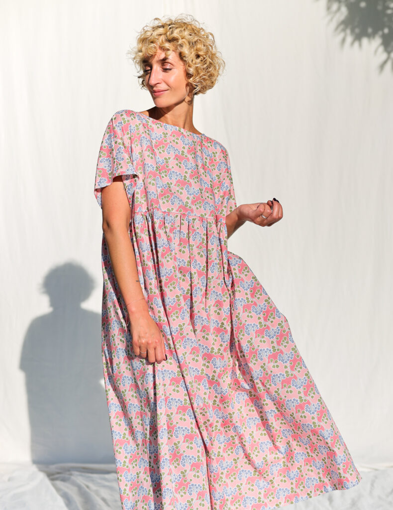 Oversize silky Tana Lawn cotton floral print dress SILVINA – OffOn