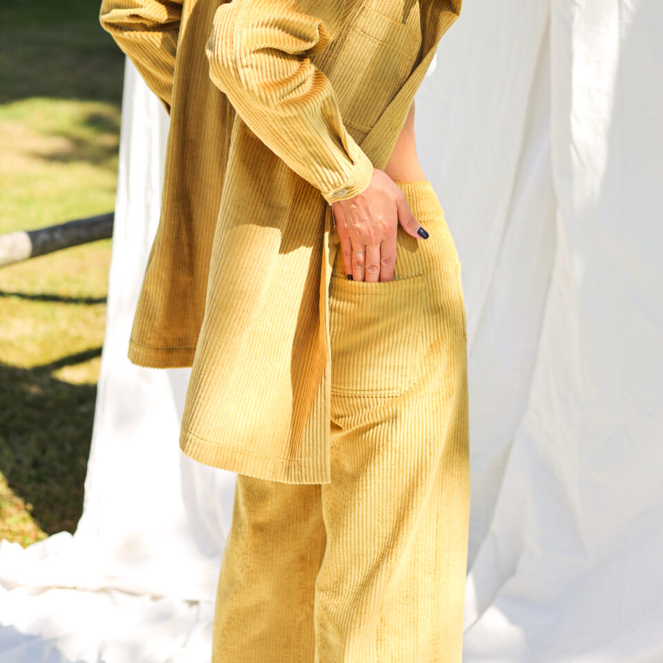 WIDE WALE CORD SUIT IN CURRY COLOR