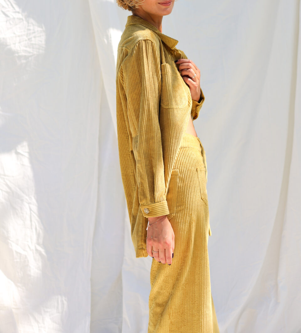 Wide wale cord suit in curry color | Women Suit | Sustainable clothing | OffOn clothing