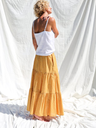 Maxi floral tiered skirt | Skirts | Sustainable clothing | OffOn clothing