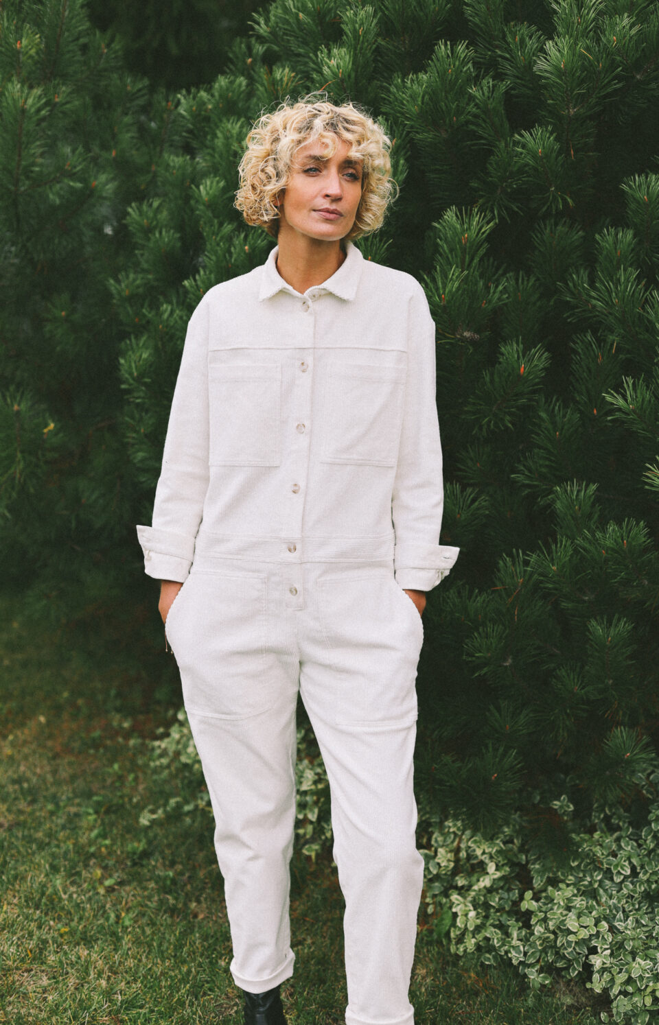 Long sleeve cord coverall AMBRE | Jumpsuits | Sustainable clothing | OffOn clothing