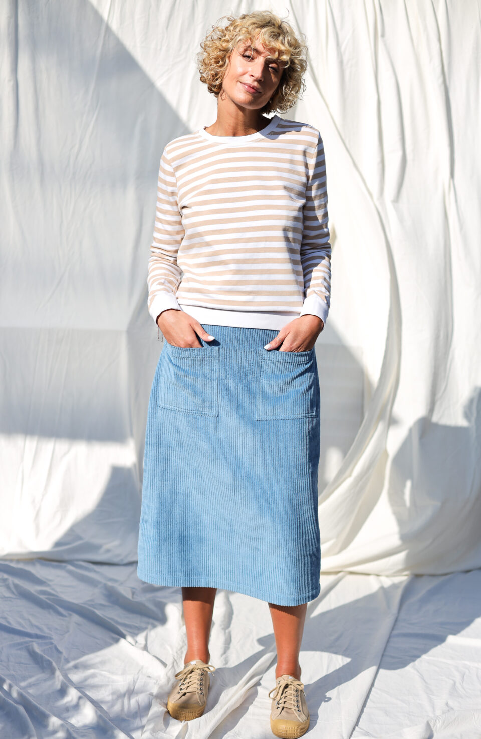 A-line wide wale cord skirt | Skirt | Sustainable clothing | OffOn clothing